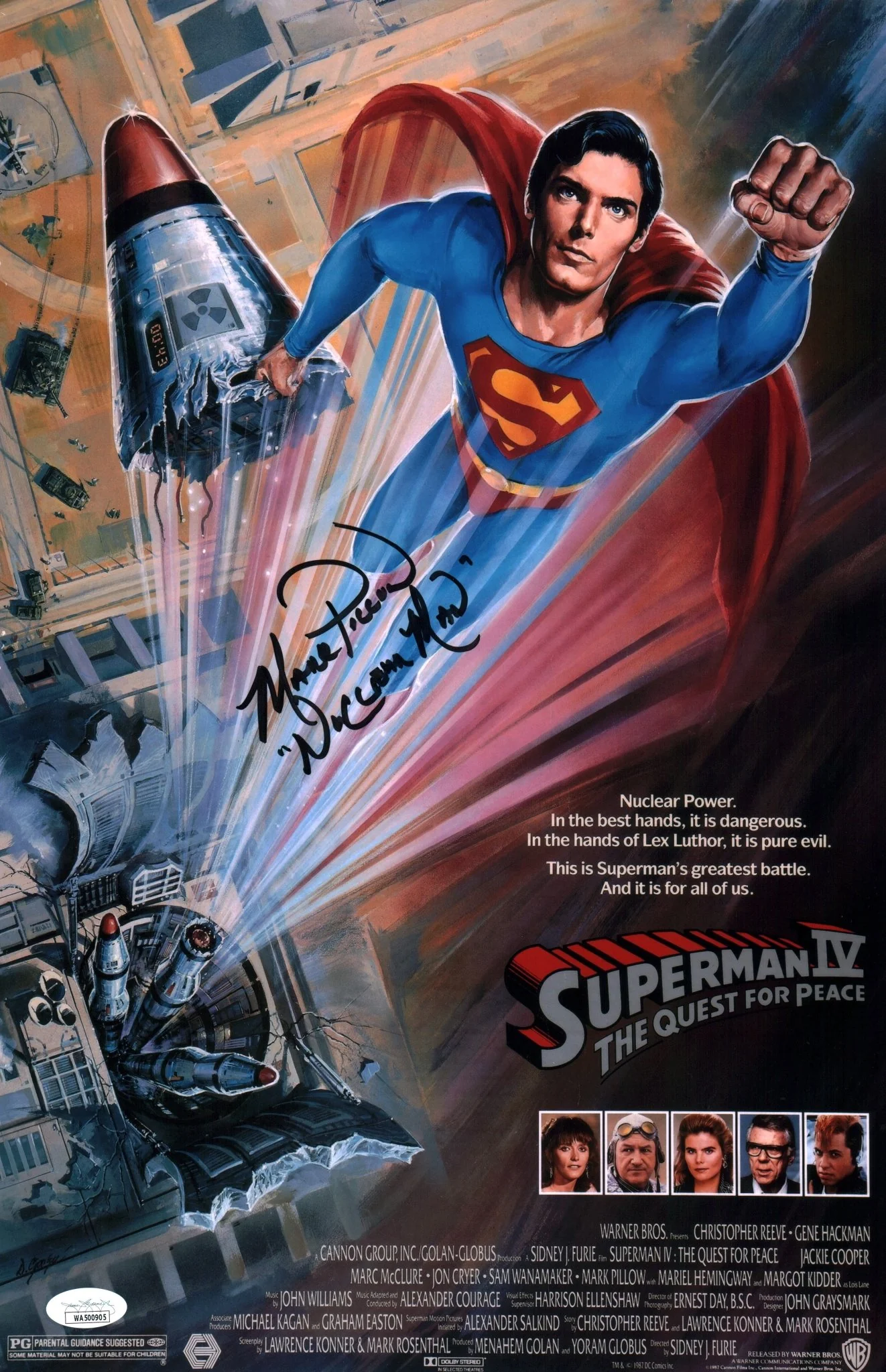 Mark Pillow Superman IV 11x17 Signed Photo JSA Certified Autograph