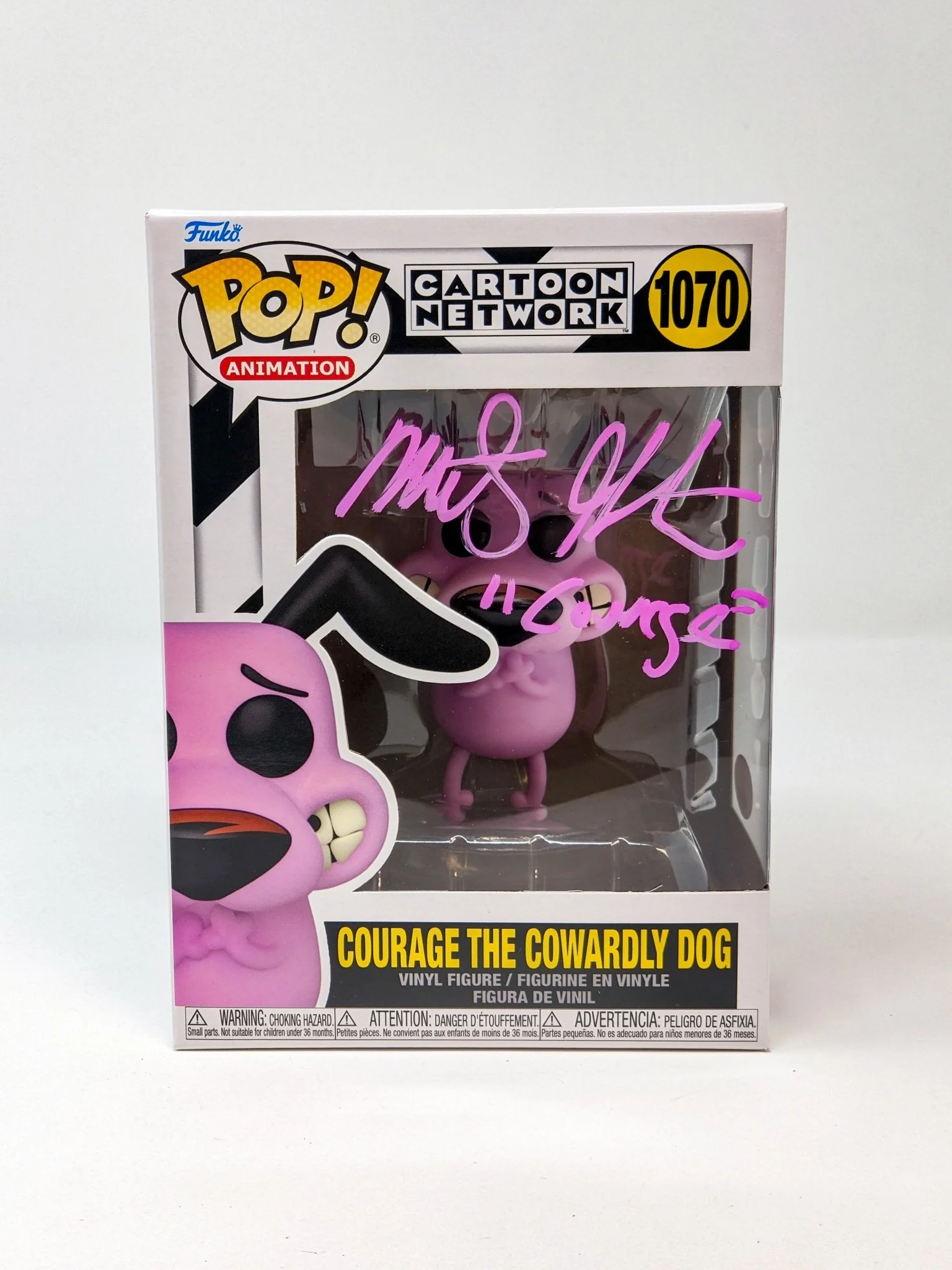 Marty Grabstein Cartoon Network Courage the Cowardly Dog #1070 Signed Funko Pop JSA Certified Autograph - Image 2