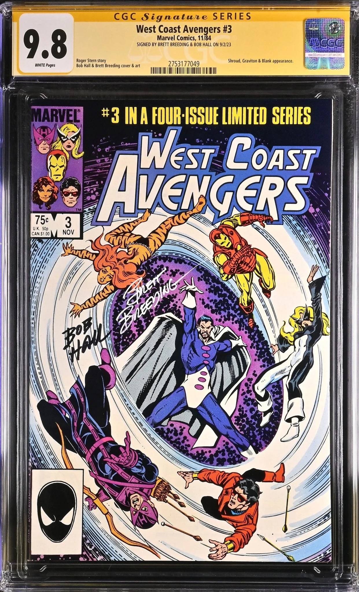 Marvel Comics West Coast Avengers #3 CGC Signature Series 9.8 Signed Breeding & Hall - Image 2