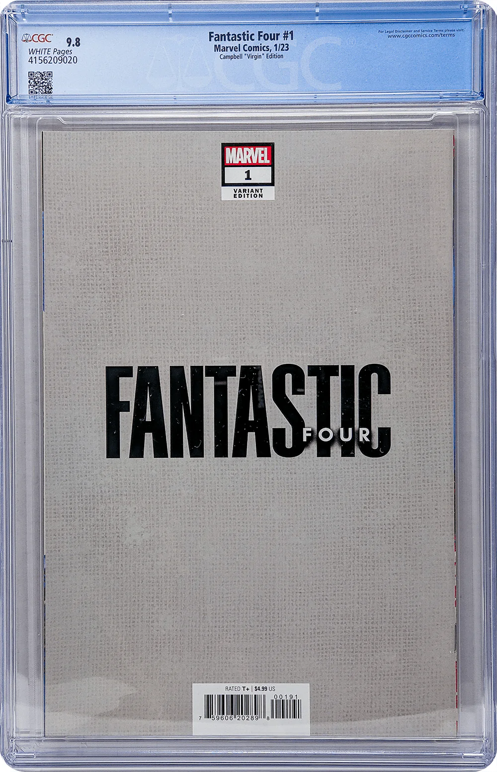 Marvel Fantastic Four #1 J. Scott Campbell 1:100 Virgin Variant CGC Universal Grade 9.8 - Image 3