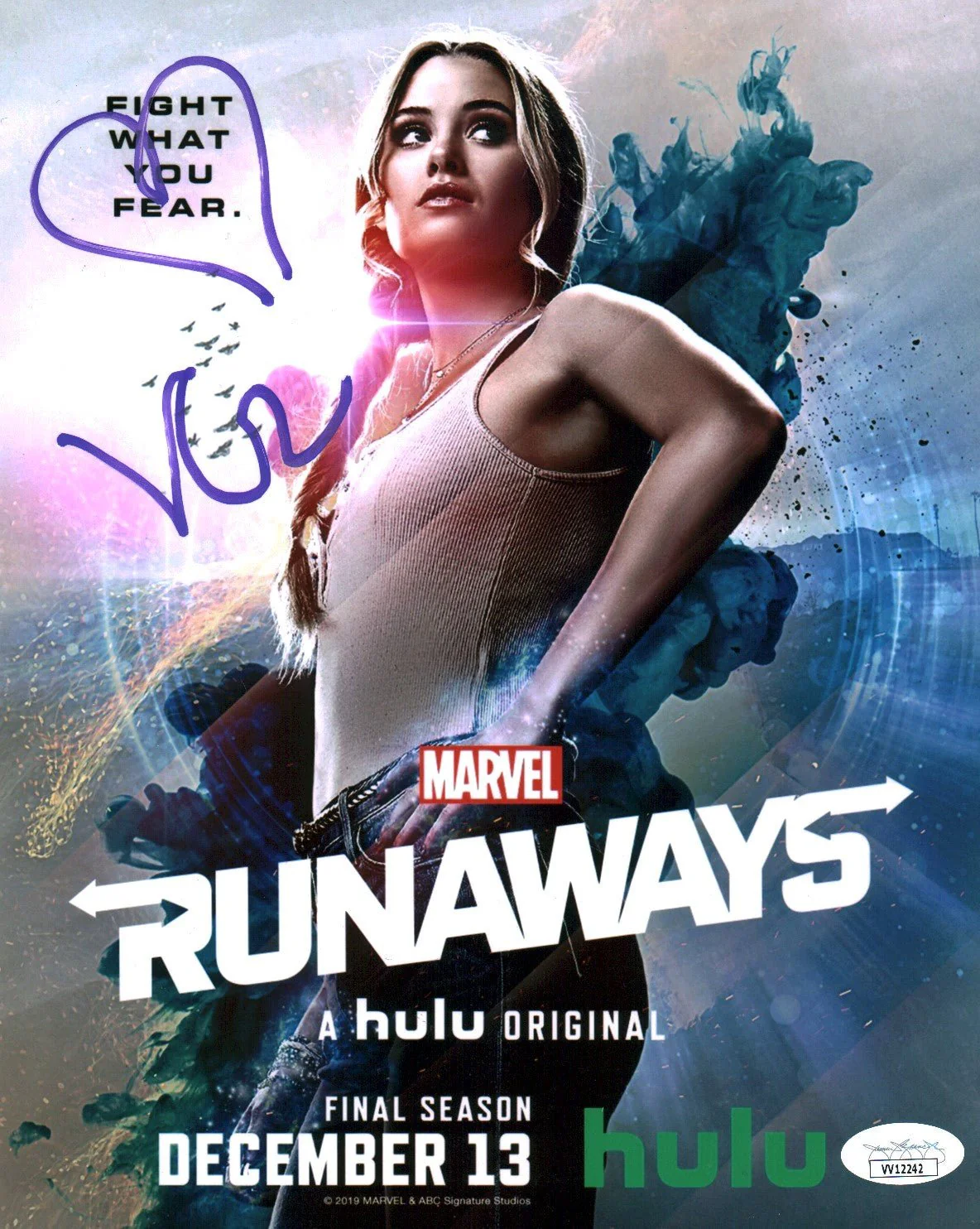 Virginia Gardner Marvel Runaways 8x10 Signed Photo JSA Certified Autograph - Image 2
