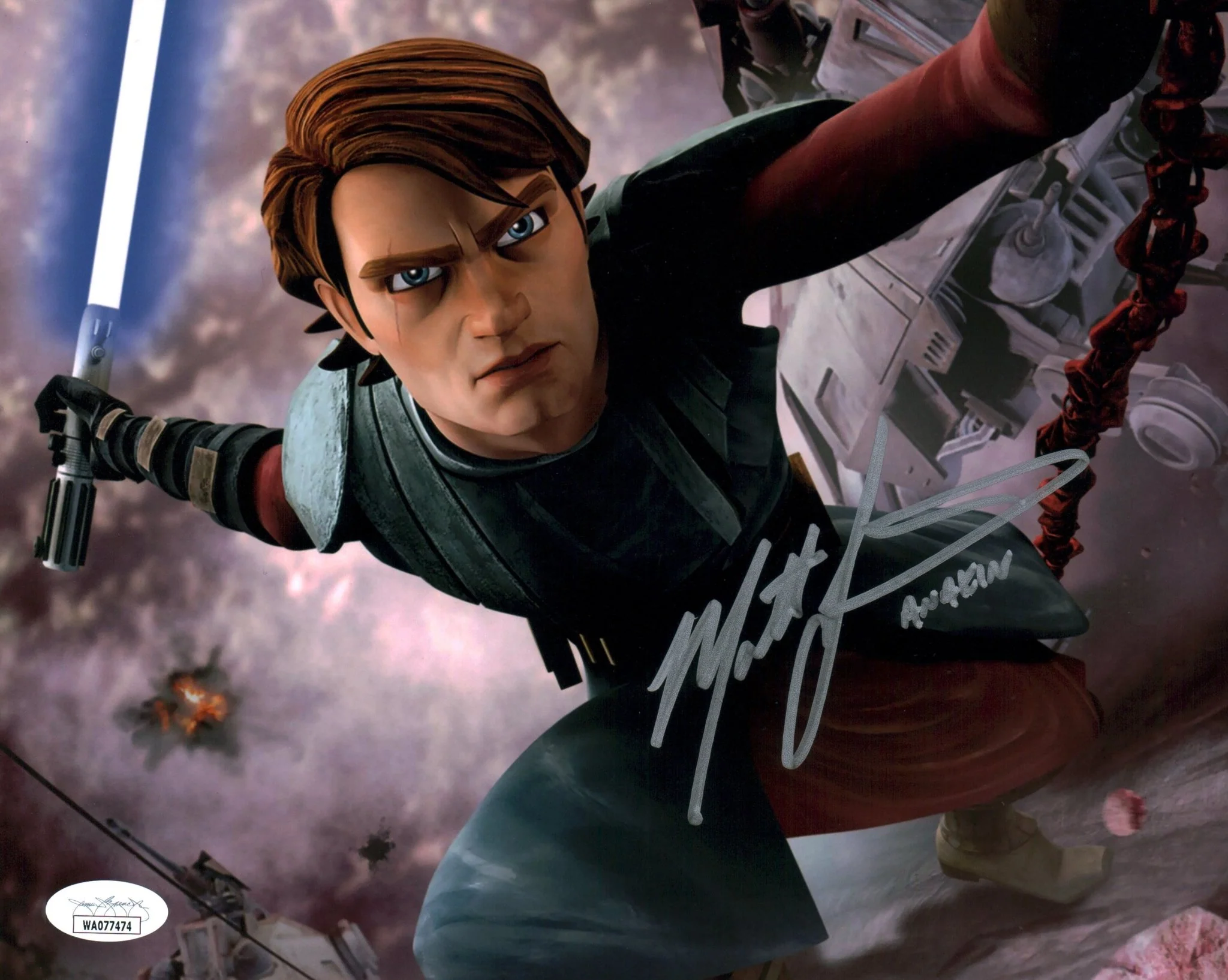 Matt Lanter Star Wars Clone Wars 8x10 Signed Photo JSA Certified Autograph - Image 3