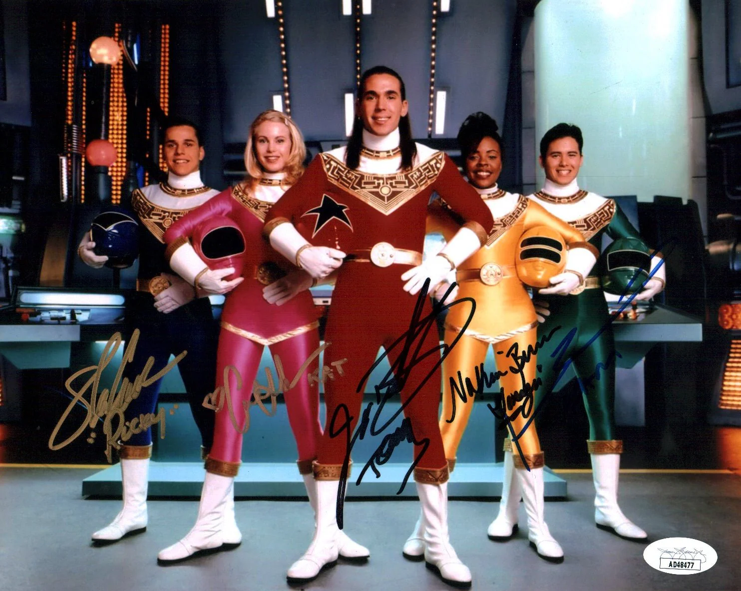 Power Rangers Zeo 8x10 Photo Cast x5 Signed Frank, Cardenas, Sutherland, Burrise, Bosch JSA Certified Autograph - Image 2