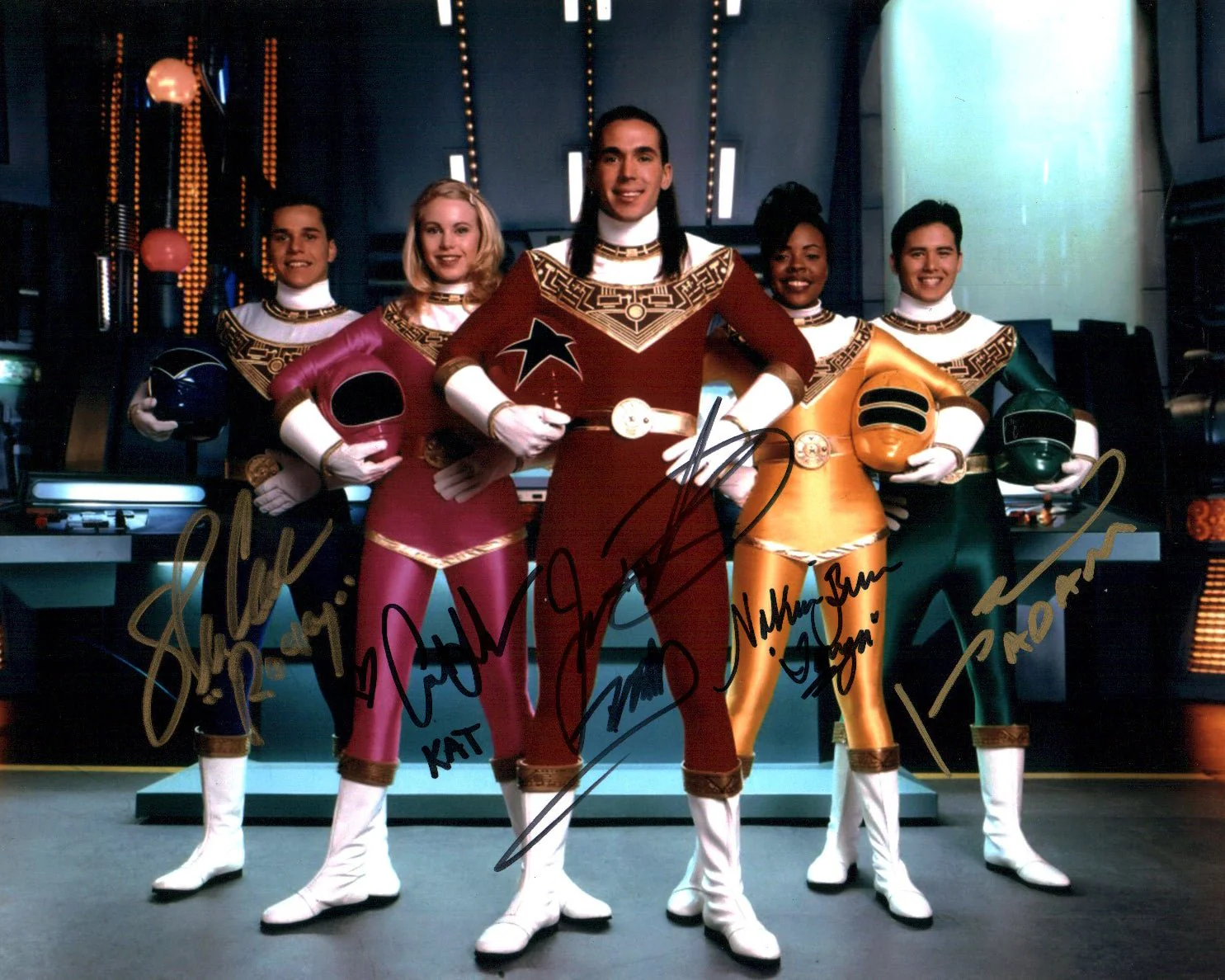 Power Rangers Zeo 8x10 Photo Cast x5 Signed Frank, Cardenas, Sutherland, Burrise, Bosch JSA Certified Autograph - Image 3