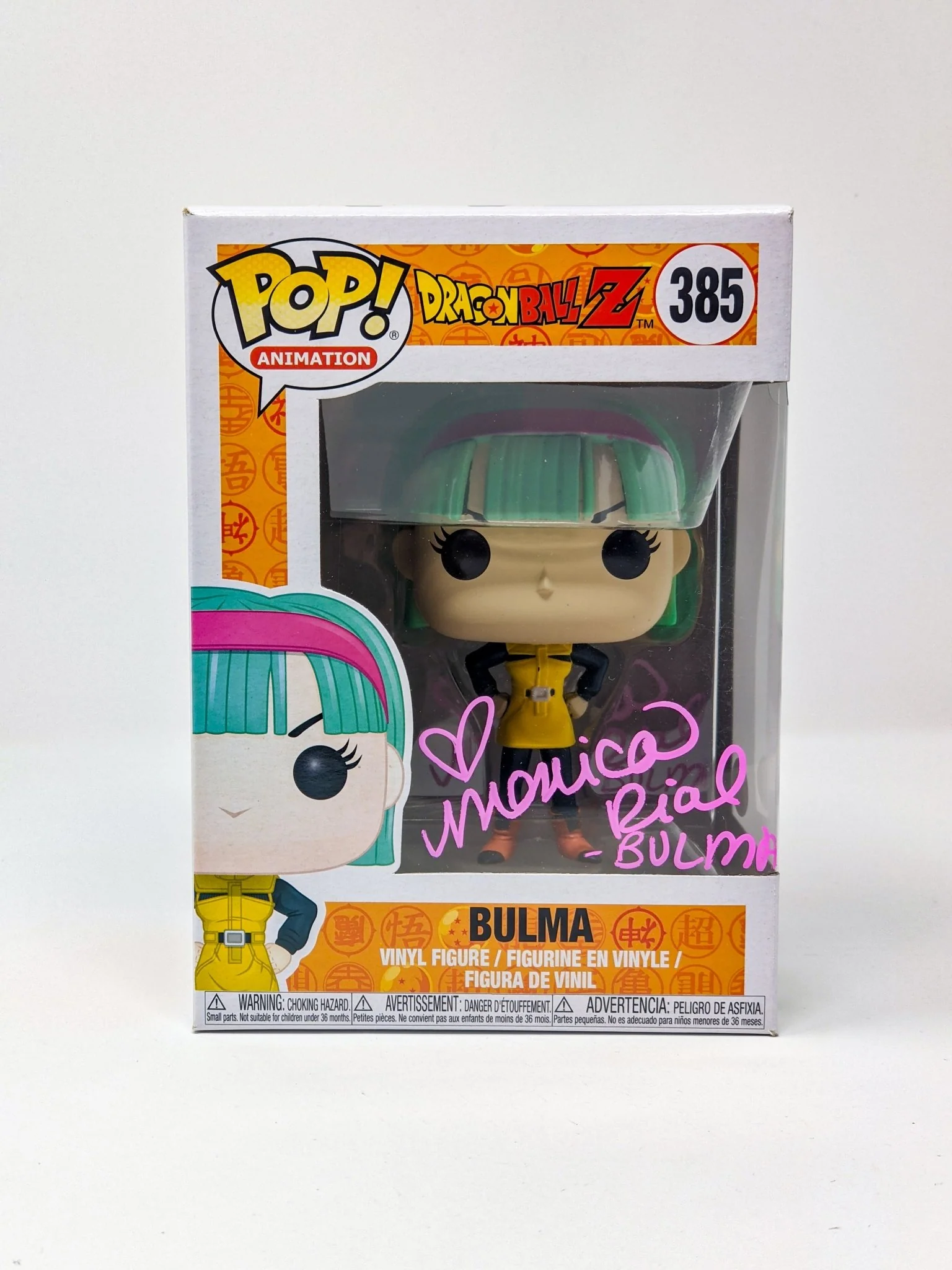 Monica Rial Dragon Ball Z Bulma #385 Signed Funko Pop JSA Certified Autograph - Image 5