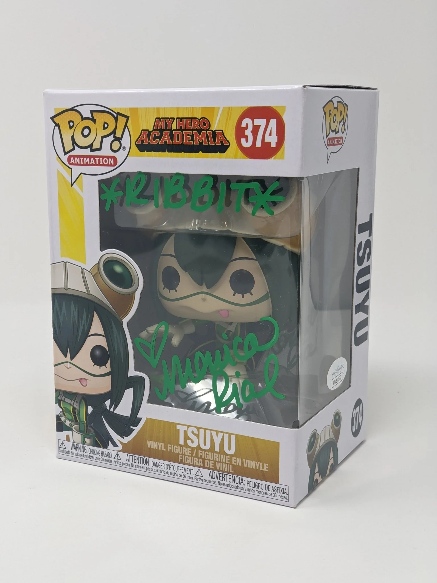 Monica Rial My Hero Academia Tsuyu #374 Signed Funko Pop JSA Certified Autograph