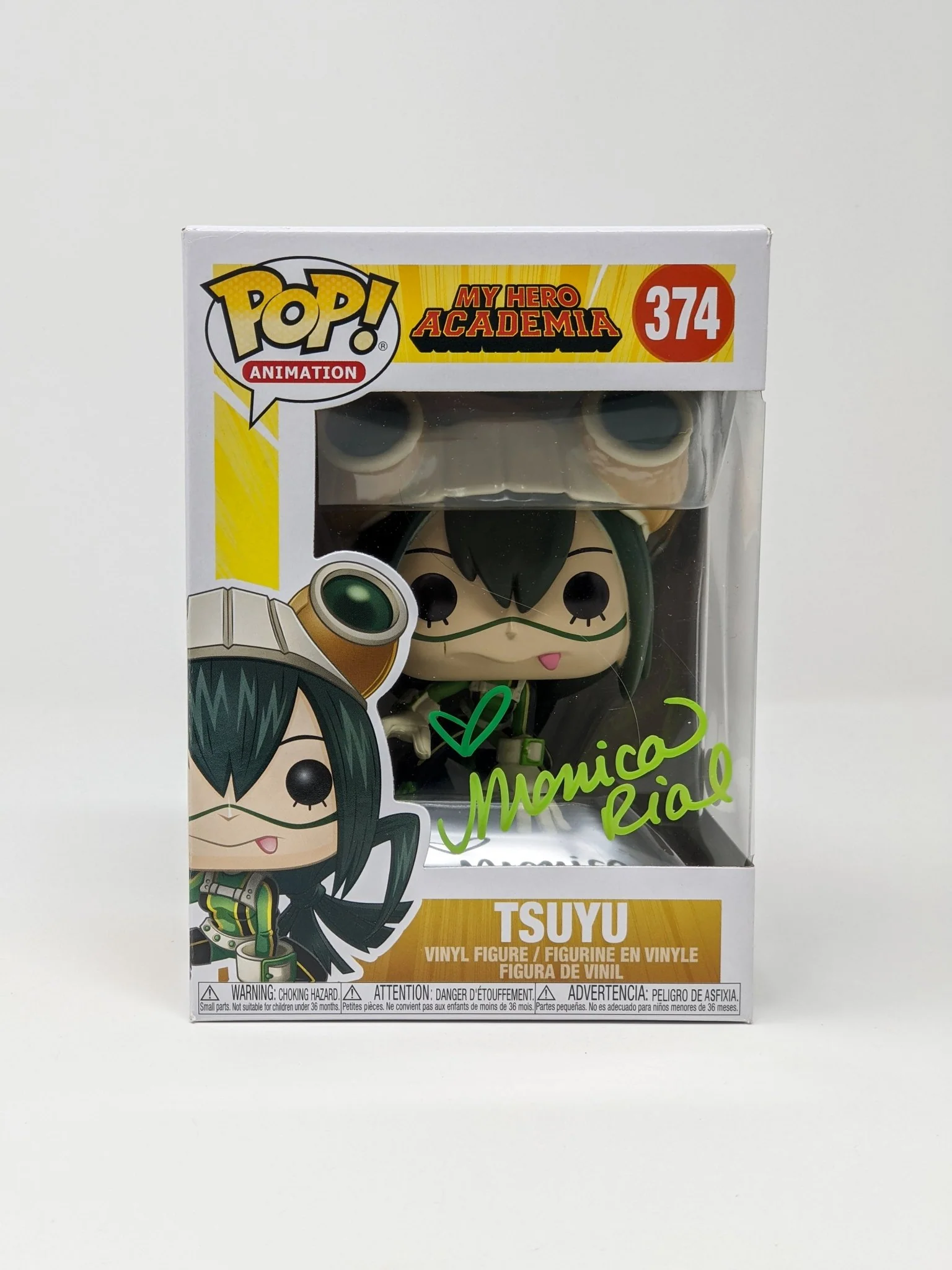 Monica Rial My Hero Academia Tsuyu #374 Signed Funko Pop JSA Certified Autograph - Image 3