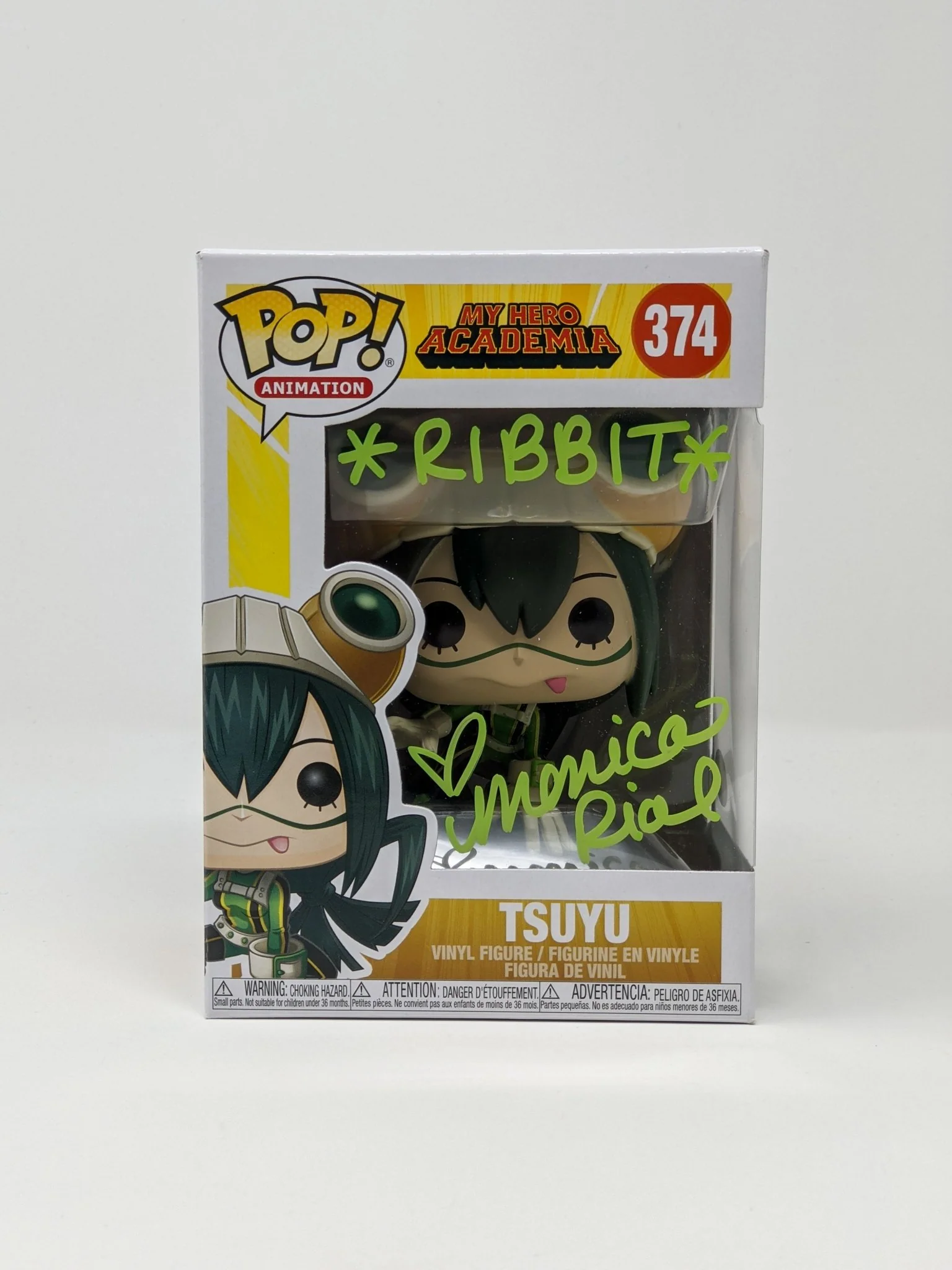 Monica Rial My Hero Academia Tsuyu #374 Signed Funko Pop JSA Certified Autograph - Image 6