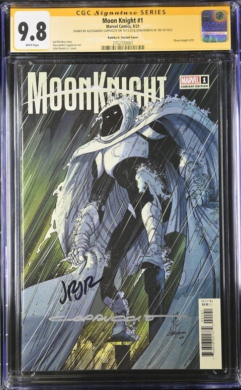 Moon Knight #1 Marvel Comics CGC Signature Series 9.8 Signed x2 Alessandro Cappuccio, John Romita Jr - Image 2
