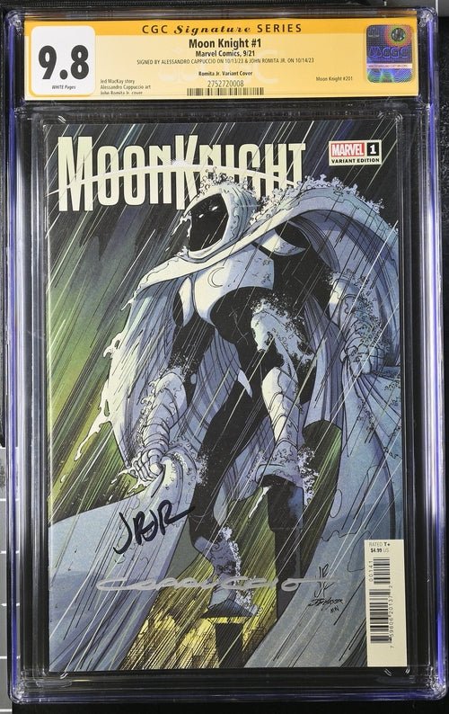 Moon Knight #1 Marvel Comics CGC Signature Series 9.8 Signed x2 Alessandro Cappuccio, John Romita Jr - Image 4