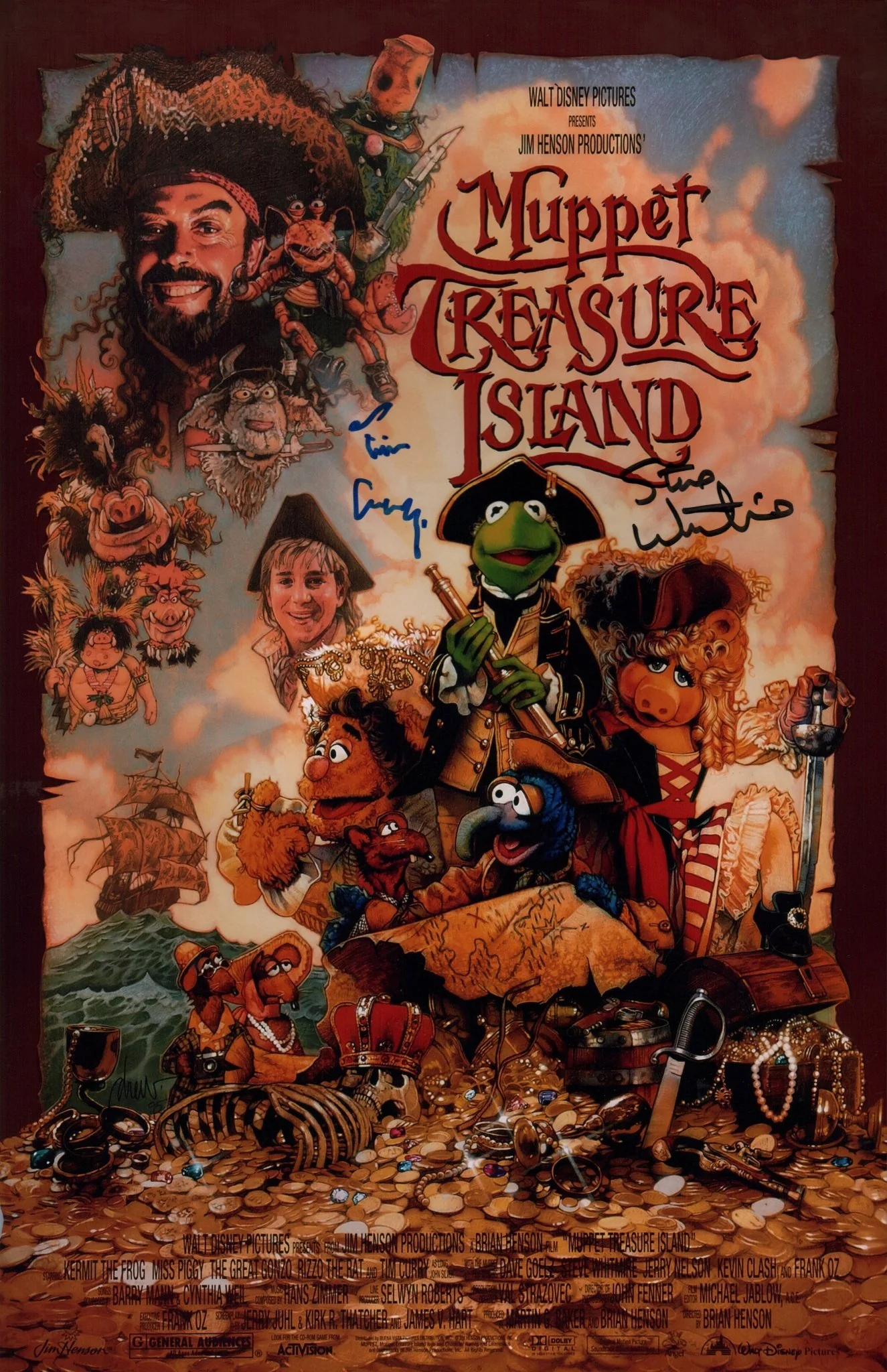 Muppet Treasure Island 11x17 Curry Whitmire Signed Photo Poster JSA Certified Autograph - Image 3