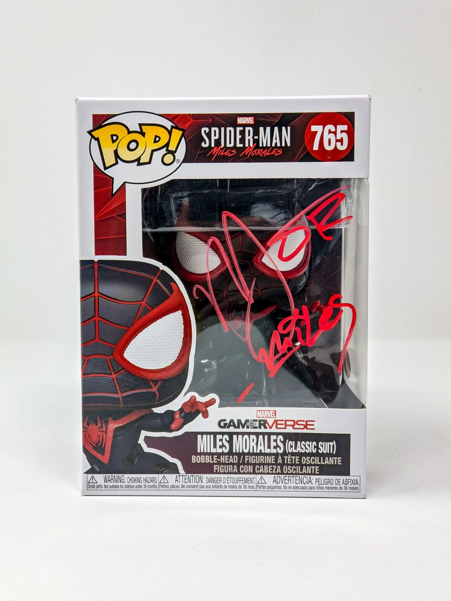 Nadji Jeter Spider-Man Miles Morales Classic Suit #765 Signed Funko Pop JSA Certified Autograph - Image 5