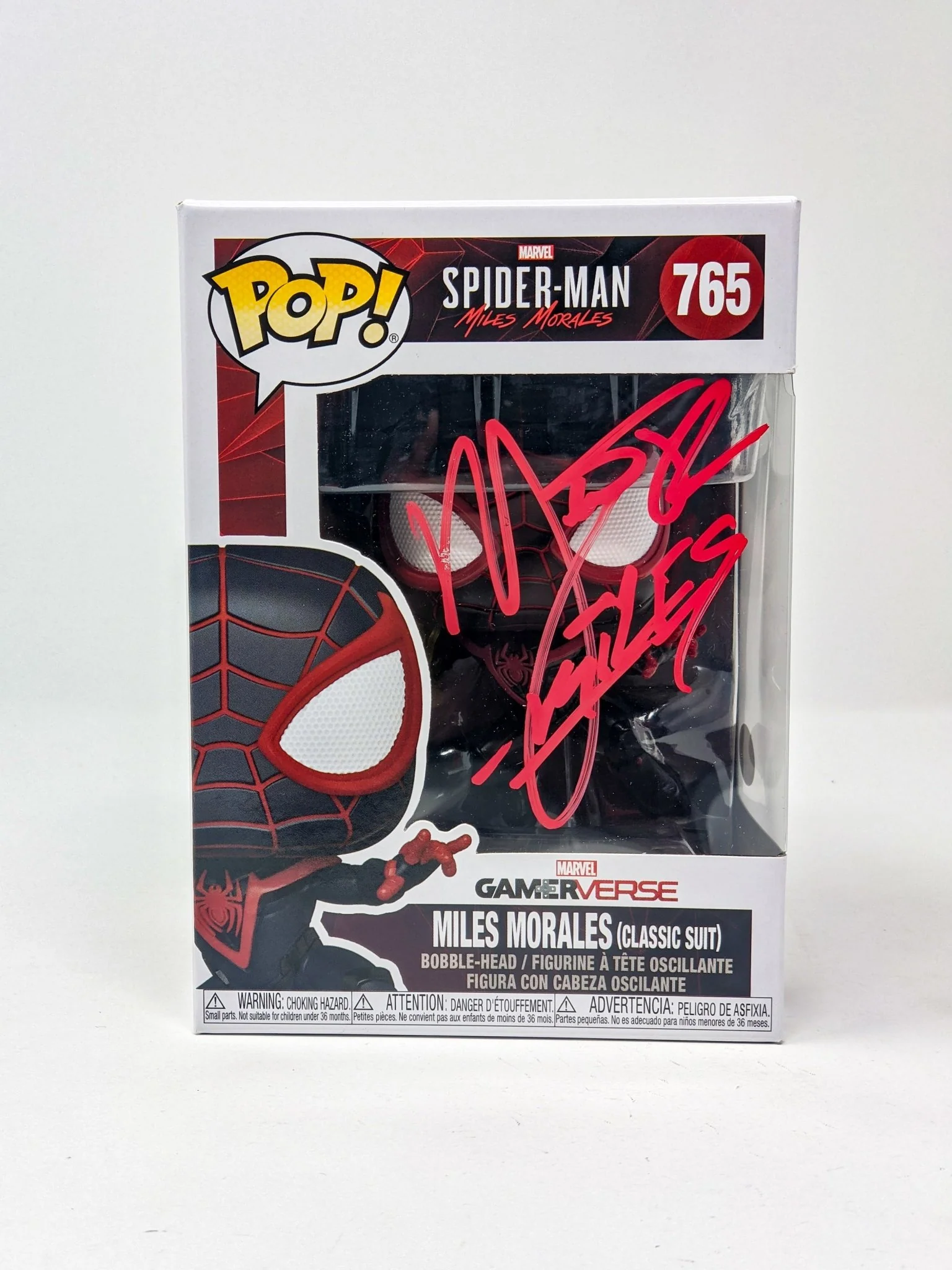 Nadji Jeter Spider-Man Miles Morales Classic Suit #765 Signed Funko Pop JSA Certified Autograph - Image 6
