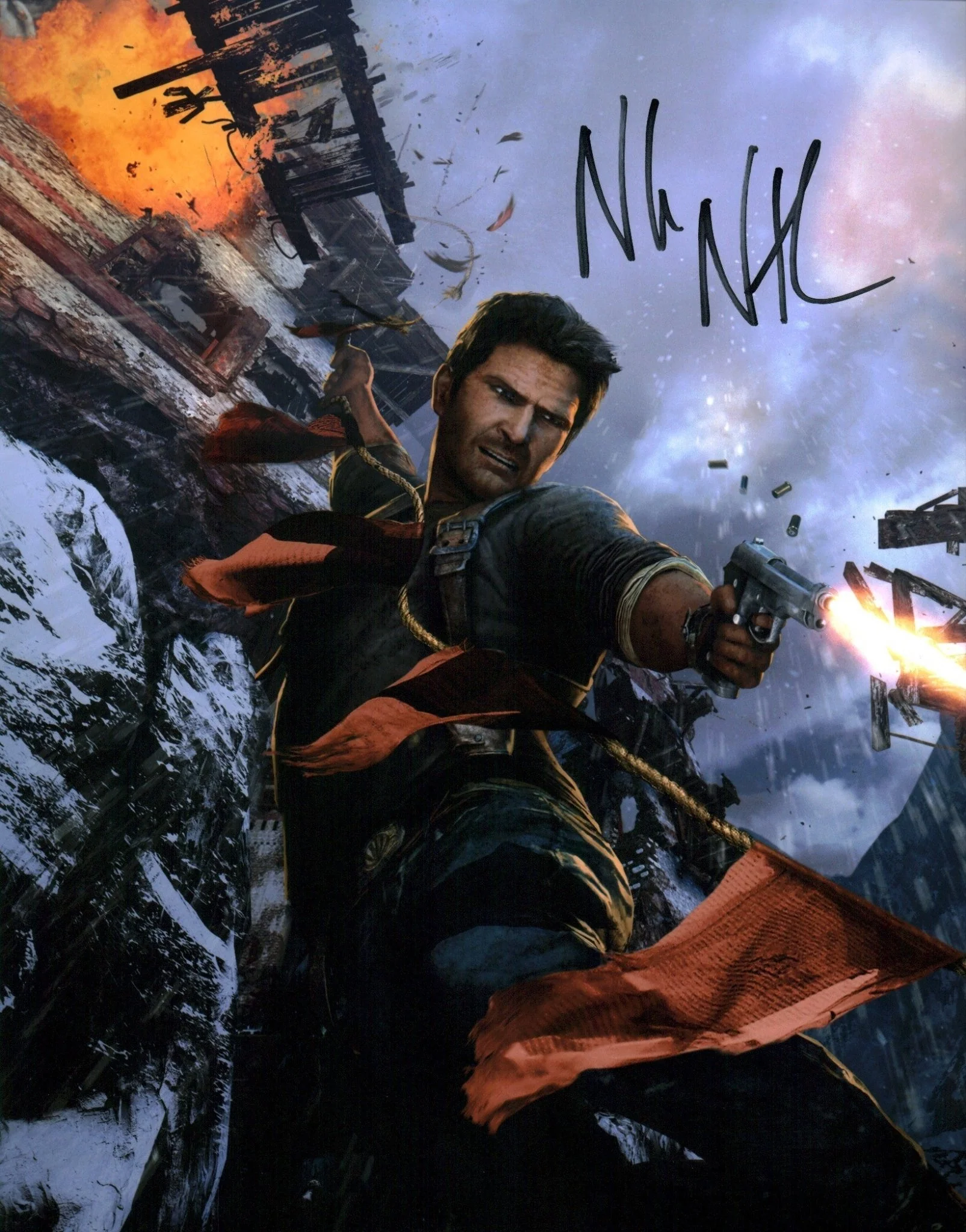 Nolan North Uncharted 11x14 Signed Photo Poster JSA Certified Autograph - Image 2