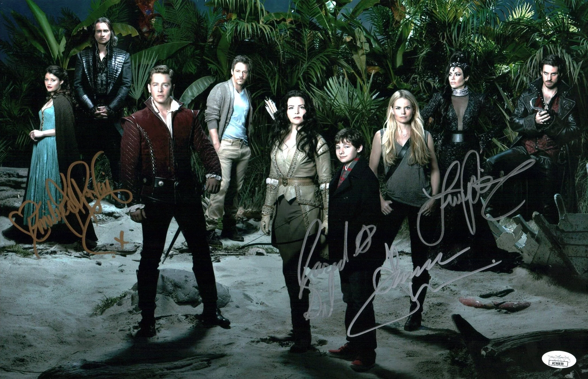 Once Upon A Time OUAT 11x17 Cast Signed Photo Poster x4 Gilmore, Parrilla, Morrison, de Ravin JSA Certified Autograph - Image 2