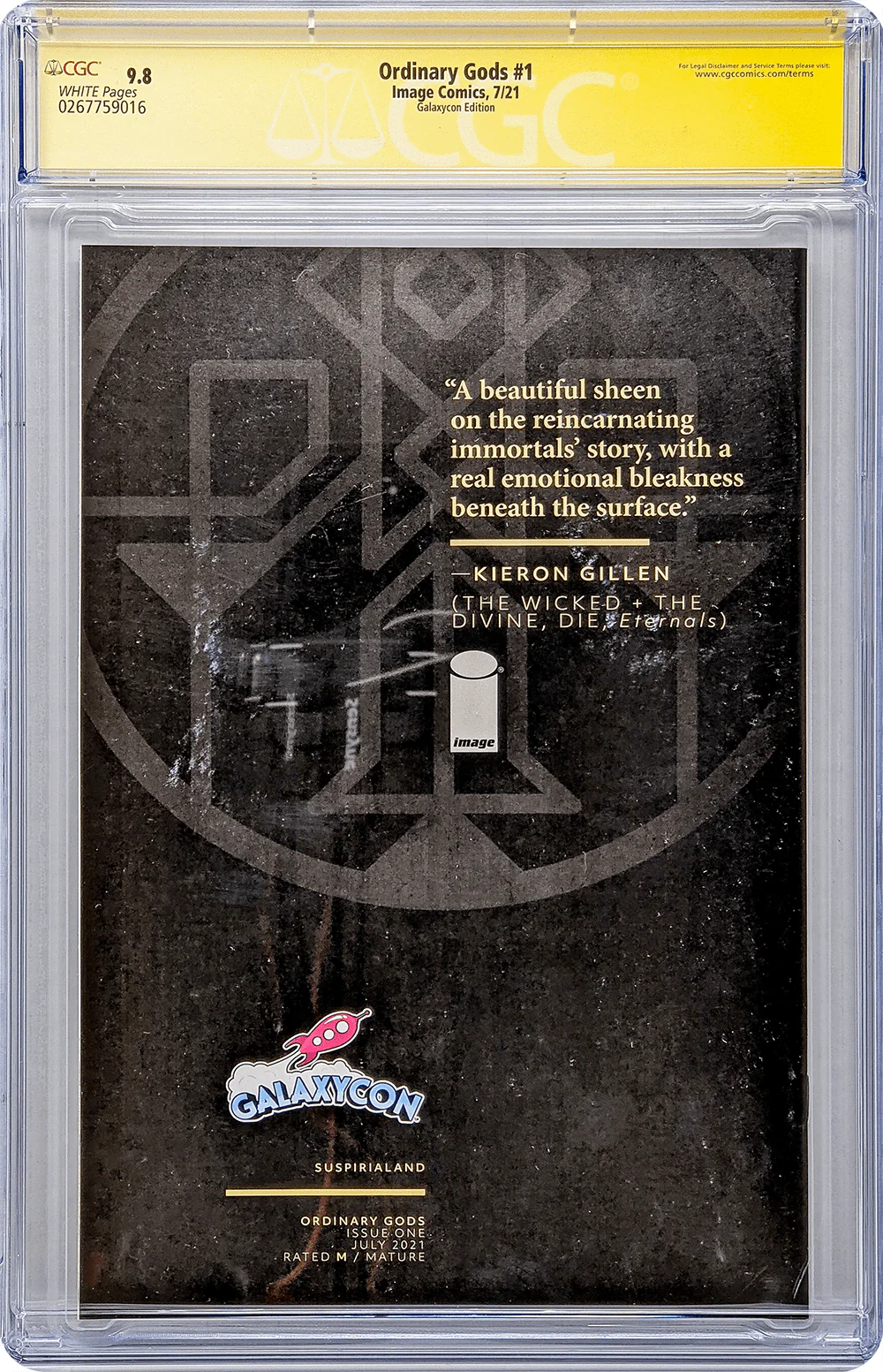 Ordinary Gods #1 Suspiria Exclusive Variant CGC Signature Series 9.8 Kyle Higgins - Image 3