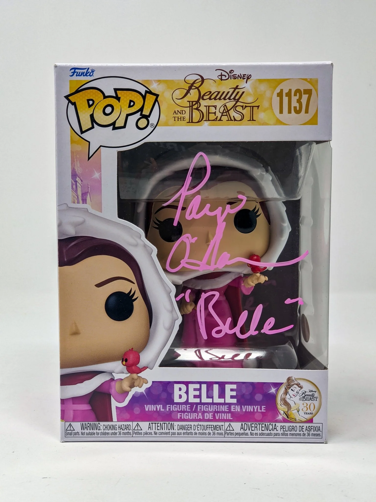 Paige O'Hara Disney Beauty and the Beast Belle #1137 Signed Funko Pop JSA Certified Autograph - Image 3