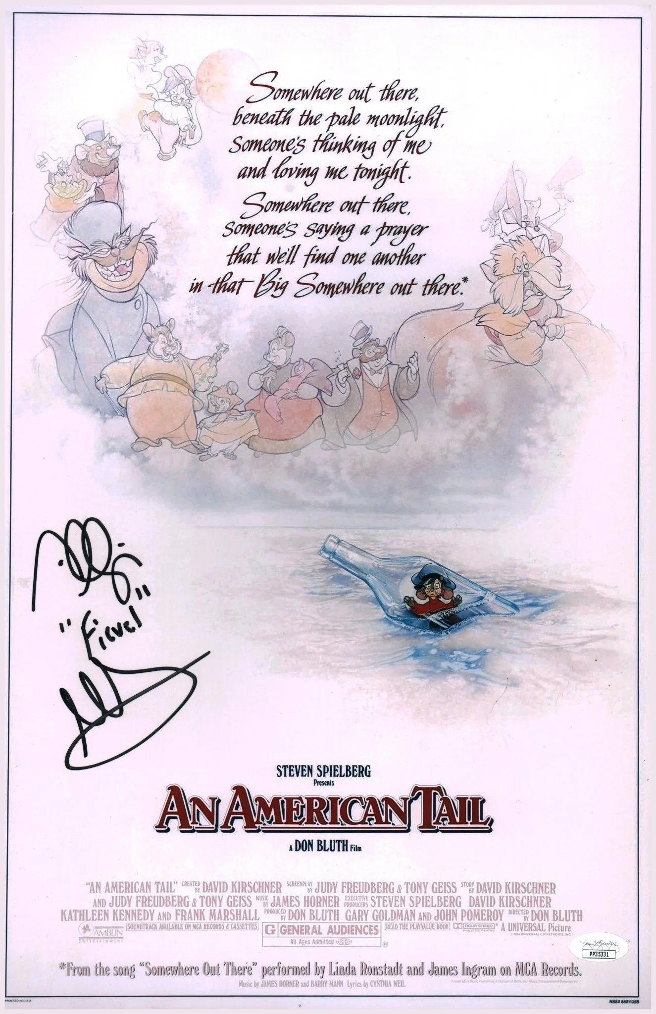 Phillip Glasser An American Tail 11x17 Signed Photo Poster JSA Certified Autograph - Image 2