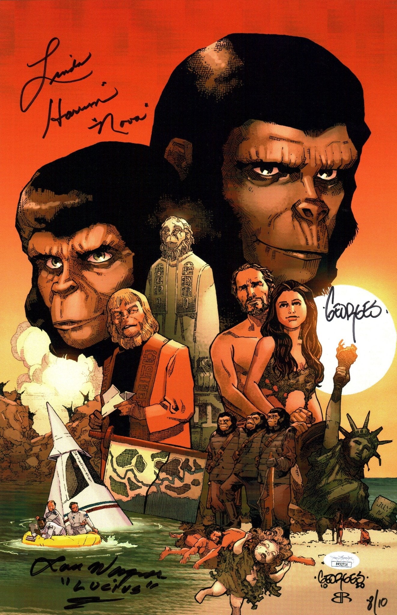 Planet of the Apes 11x17 Photo Poster Cast x3 Signed Harrison, Wagner, Jeanty JSA Certified Autograph - Image 4