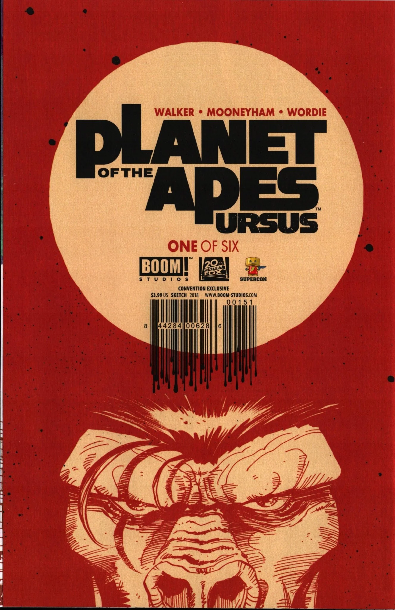 Planet of the Apes Ursus #1 Supercon Exclusive Blank Sketch Cover Comic Book - Image 2