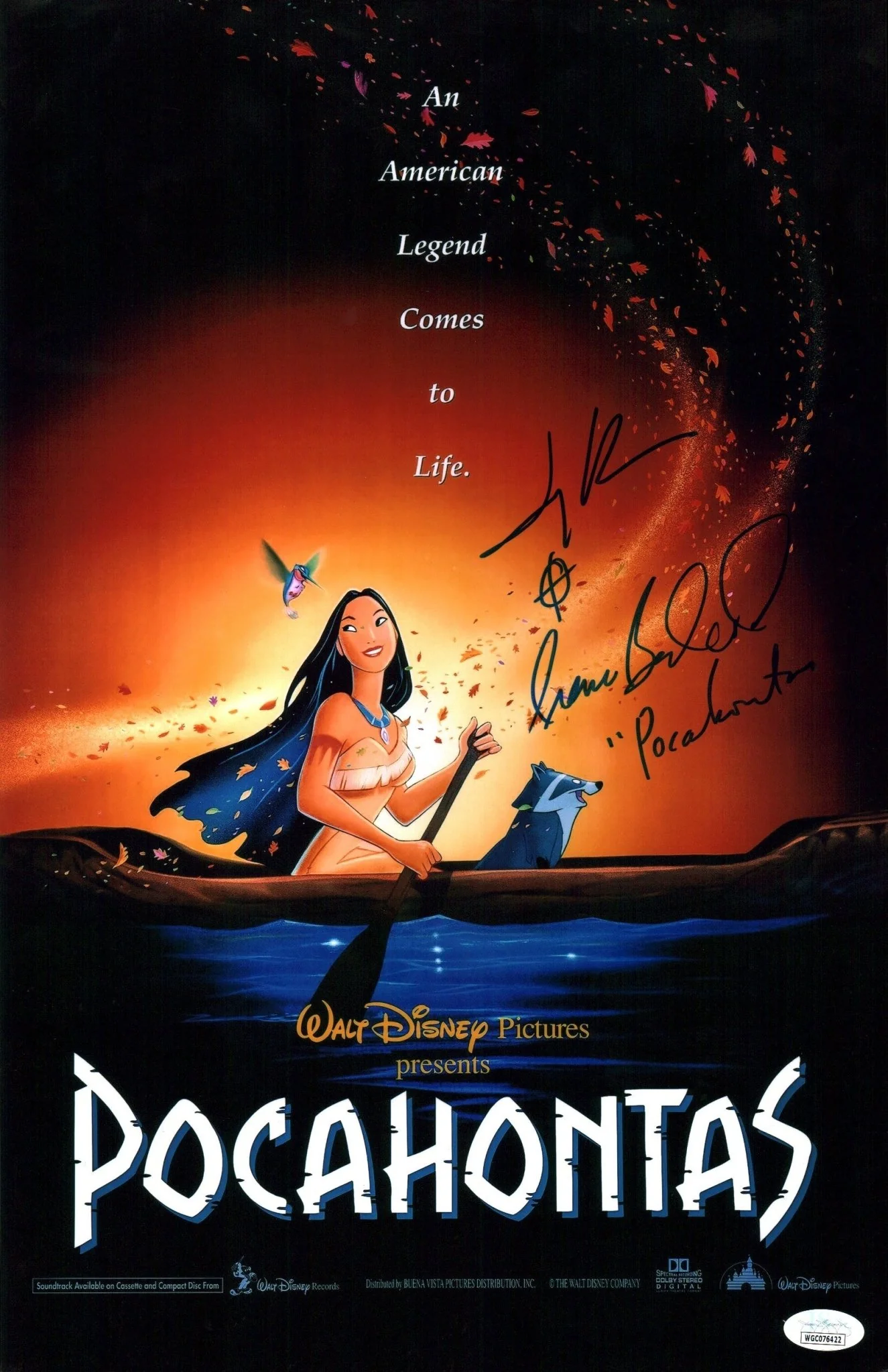 Pocahontas 11x17 Signed Bedard, Kuhn Photo Poster JSA Certified Autograph - Image 2