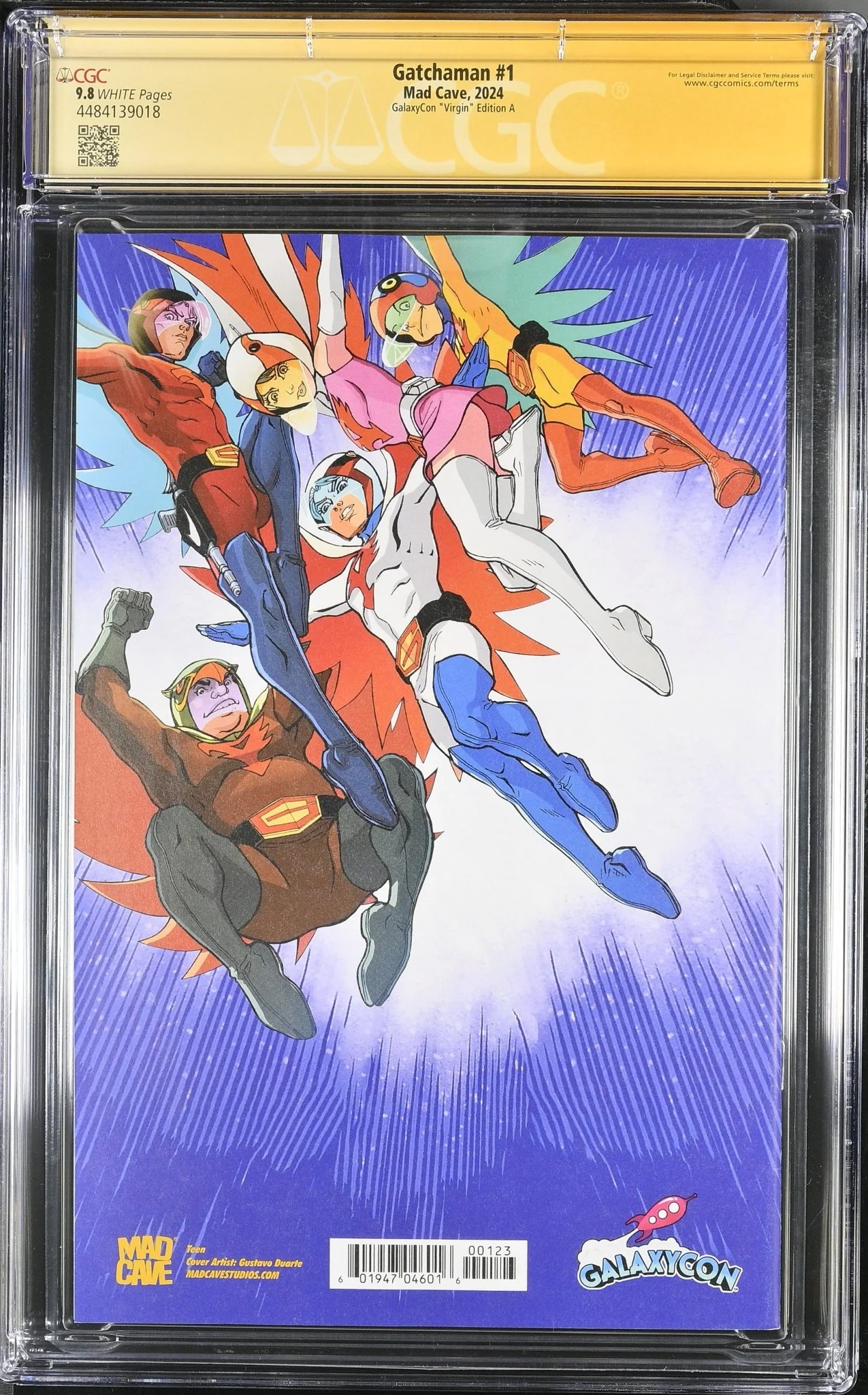 Gatchaman # 1 Virgin Variant GalaxyCon Exclusive CGC Signature Series 9.8 Signed & REMARKED by Gustavo Duarte - Image 3