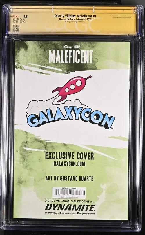 Disney Villains Maleficent #1 GalaxyCon Exclusive Duarte Virgin Variant CGC Signature Series 9.8 - Image 7