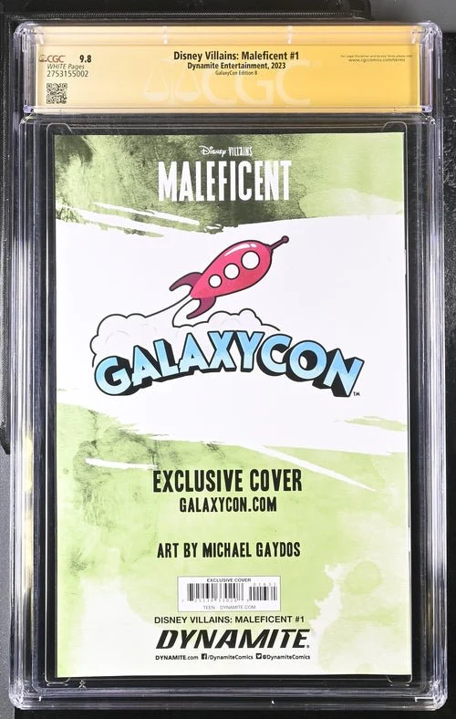 Disney Villains Maleficent #1 GalaxyCon Exclusive Gaydos Variant CGC Signature Series 9.8 Signed by Michael Gaydos - Image 3
