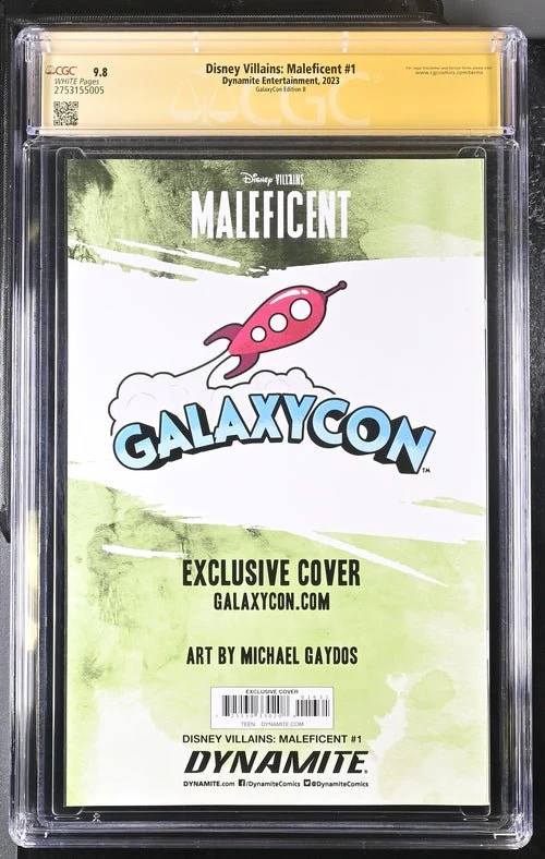 Disney Villains Maleficent #1 GalaxyCon Exclusive Gaydos Variant CGC Signature Series 9.8 Signed by Michael Gaydos - Image 7