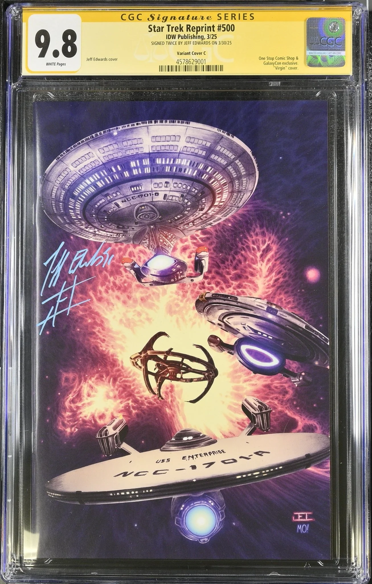 STAR TREK #500 "STAND OFF AT DS9" GALAXYCON VARIANT CGC SS 9.8 Signed by: Jeff Edwards - Image 2