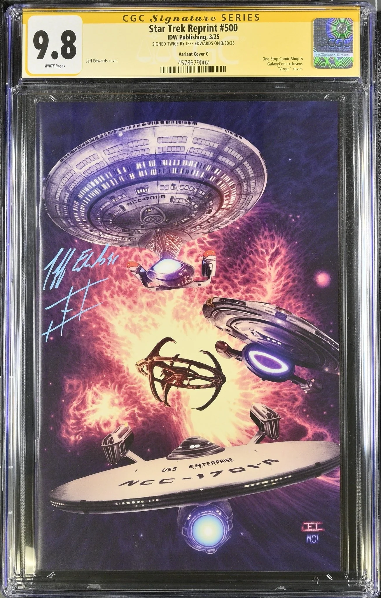 STAR TREK #500 "STAND OFF AT DS9" GALAXYCON VARIANT CGC SS 9.8 Signed by: Jeff Edwards - Image 3