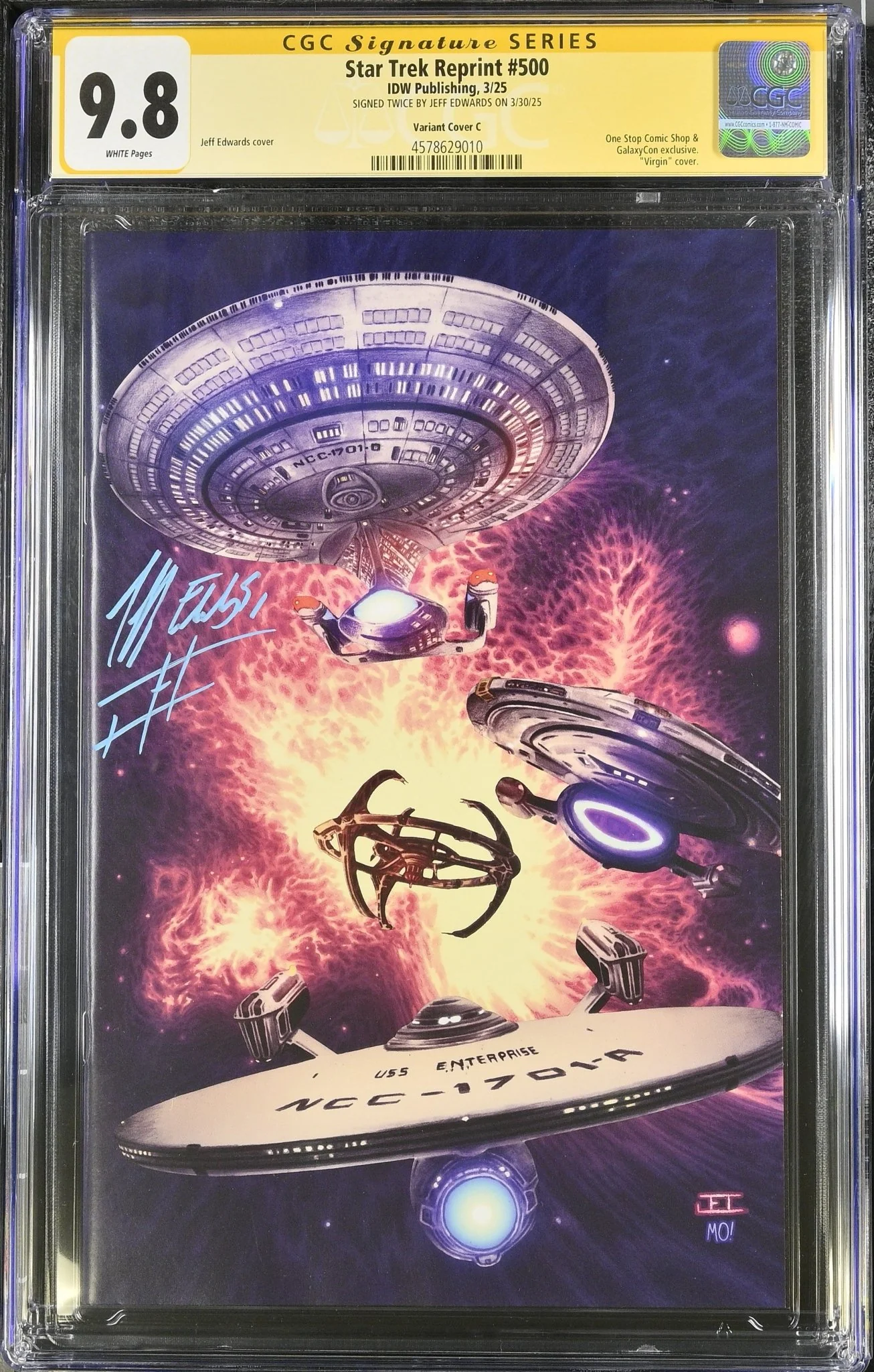 STAR TREK #500 "STAND OFF AT DS9" GALAXYCON VARIANT CGC SS 9.8 Signed by: Jeff Edwards - Image 9