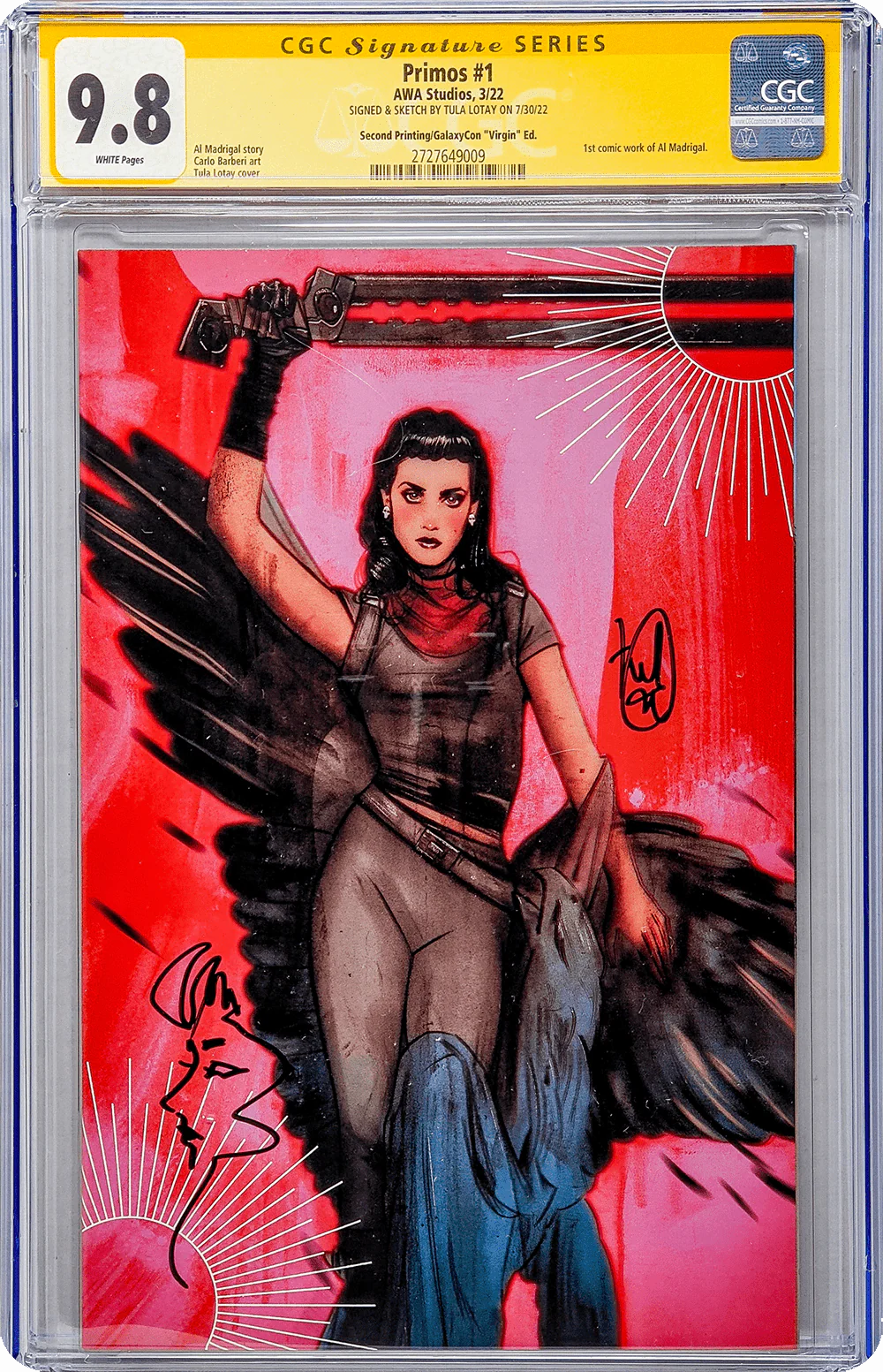 Primos #1 GalaxyCon Exclusive Virgin Variant CGC Signature Series 9.8 Signed & Sketch Tula Lotay - Image 4