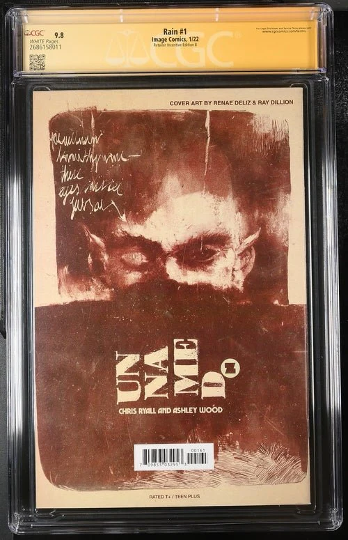 Rain #1 Retailer Incentive Edition B Image Comics CGC Signature Series 9.8 Signed Zoe Thorogood - Image 3