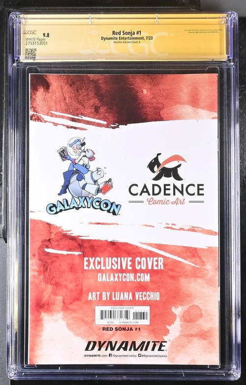 Red Sonja #1 Cover A Galaxycon Exclusive Variant Dynamite Entertrainment CGC Signature Series 9.8 Signed Luana Vecchio - Image 11