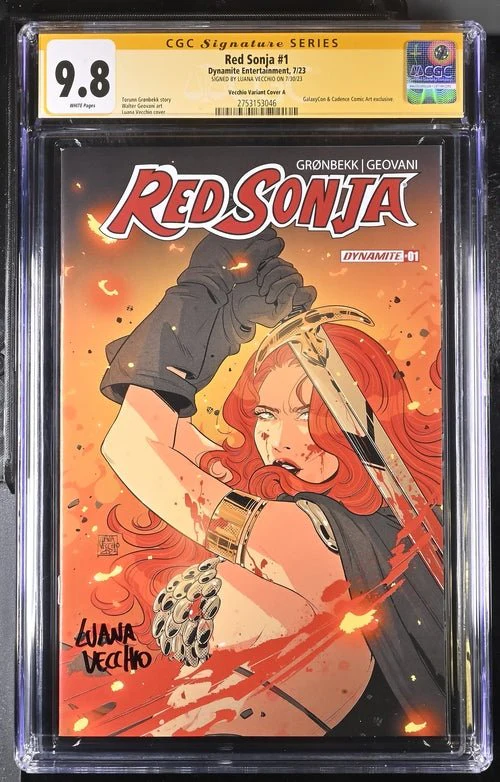 Red Sonja #1 Cover A Galaxycon Exclusive Variant Dynamite Entertrainment CGC Signature Series 9.8 Signed Luana Vecchio - Image 12