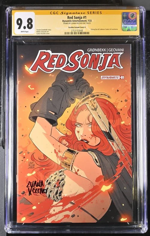 Red Sonja #1 Cover A Galaxycon Exclusive Variant Dynamite Entertrainment CGC Signature Series 9.8 Signed Luana Vecchio - Image 14