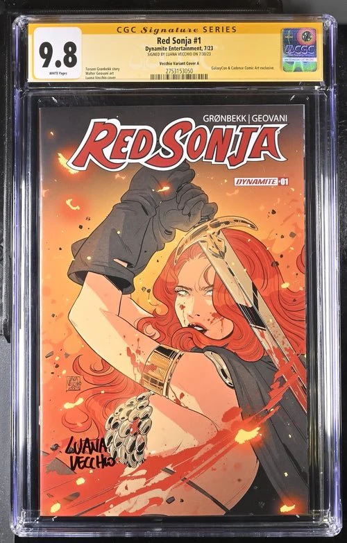 Red Sonja #1 Cover A Galaxycon Exclusive Variant Dynamite Entertrainment CGC Signature Series 9.8 Signed Luana Vecchio - Image 18