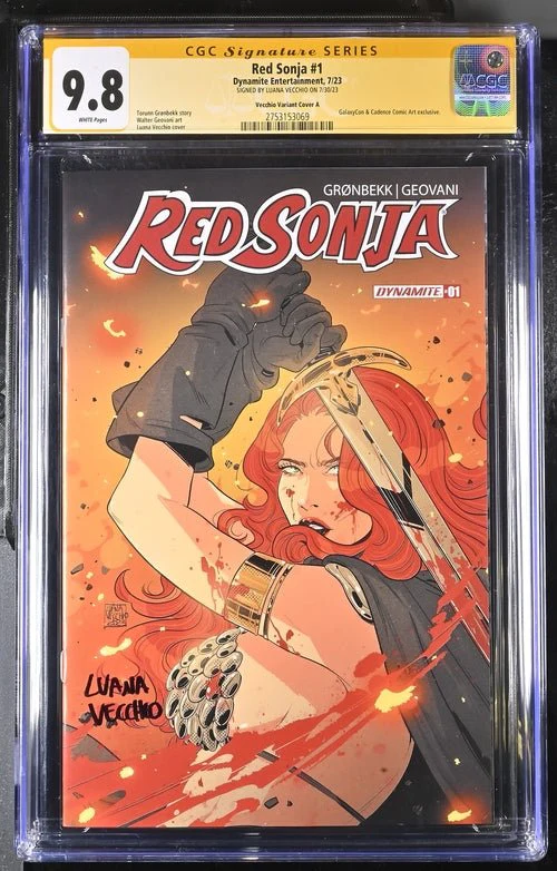 Red Sonja #1 Cover A Galaxycon Exclusive Variant Dynamite Entertrainment CGC Signature Series 9.8 Signed Luana Vecchio - Image 19