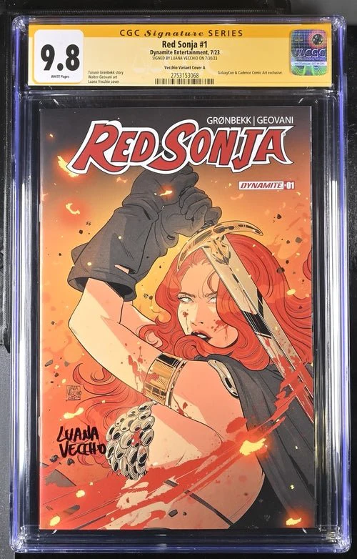 Red Sonja #1 Cover A Galaxycon Exclusive Variant Dynamite Entertrainment CGC Signature Series 9.8 Signed Luana Vecchio - Image 21