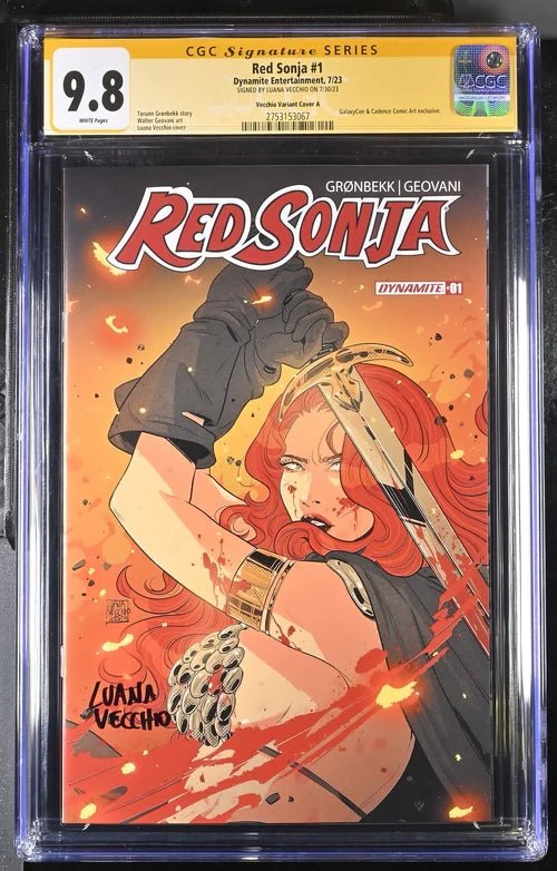 Red Sonja #1 Cover A Galaxycon Exclusive Variant Dynamite Entertrainment CGC Signature Series 9.8 Signed Luana Vecchio - Image 23