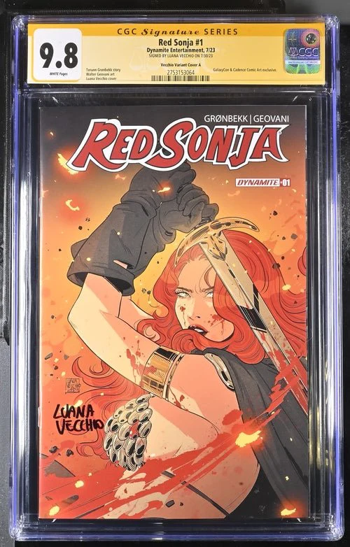 Red Sonja #1 Cover A Galaxycon Exclusive Variant Dynamite Entertrainment CGC Signature Series 9.8 Signed Luana Vecchio - Image 27