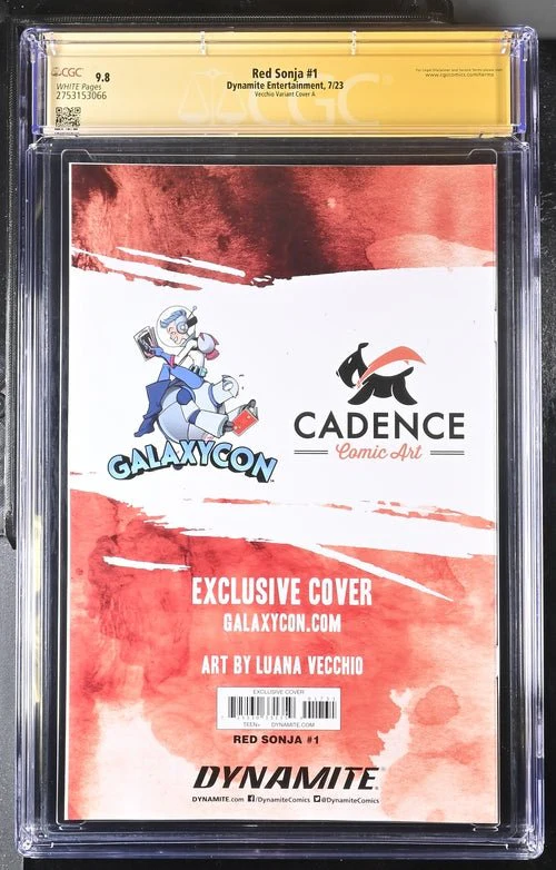Red Sonja #1 Cover A Galaxycon Exclusive Variant Dynamite Entertrainment CGC Signature Series 9.8 Signed Luana Vecchio - Image 7