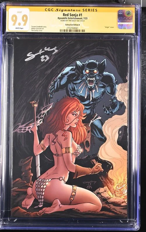 Red Sonja #1 GalaxyCon Edition B Dynamite Entertainment CGC Signature Series 9.9 Signed Tim Seeley - Image 5