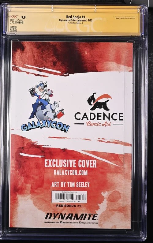 Red Sonja #1 GalaxyCon Edition B Dynamite Entertainment CGC Signature Series 9.9 Signed Tim Seeley - Image 6