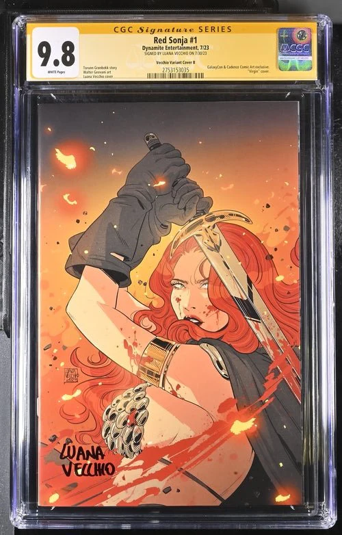 Red Sonja #1 Cover B Galaxycon Exclusive Virgin Variant Dynamite Entertrainment CGC Signature Series 9.8 Signed Luana Vecchio - Image 18