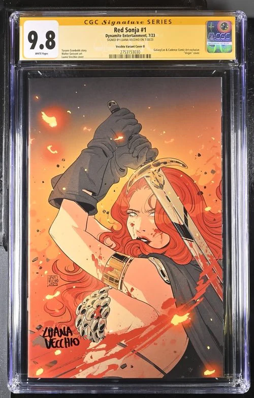 Red Sonja #1 Cover B Galaxycon Exclusive Virgin Variant Dynamite Entertrainment CGC Signature Series 9.8 Signed Luana Vecchio - Image 20