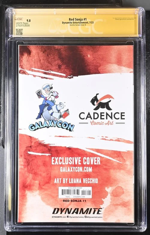 Red Sonja #1 Cover B Galaxycon Exclusive Virgin Variant Dynamite Entertrainment CGC Signature Series 9.8 Signed Luana Vecchio - Image 21