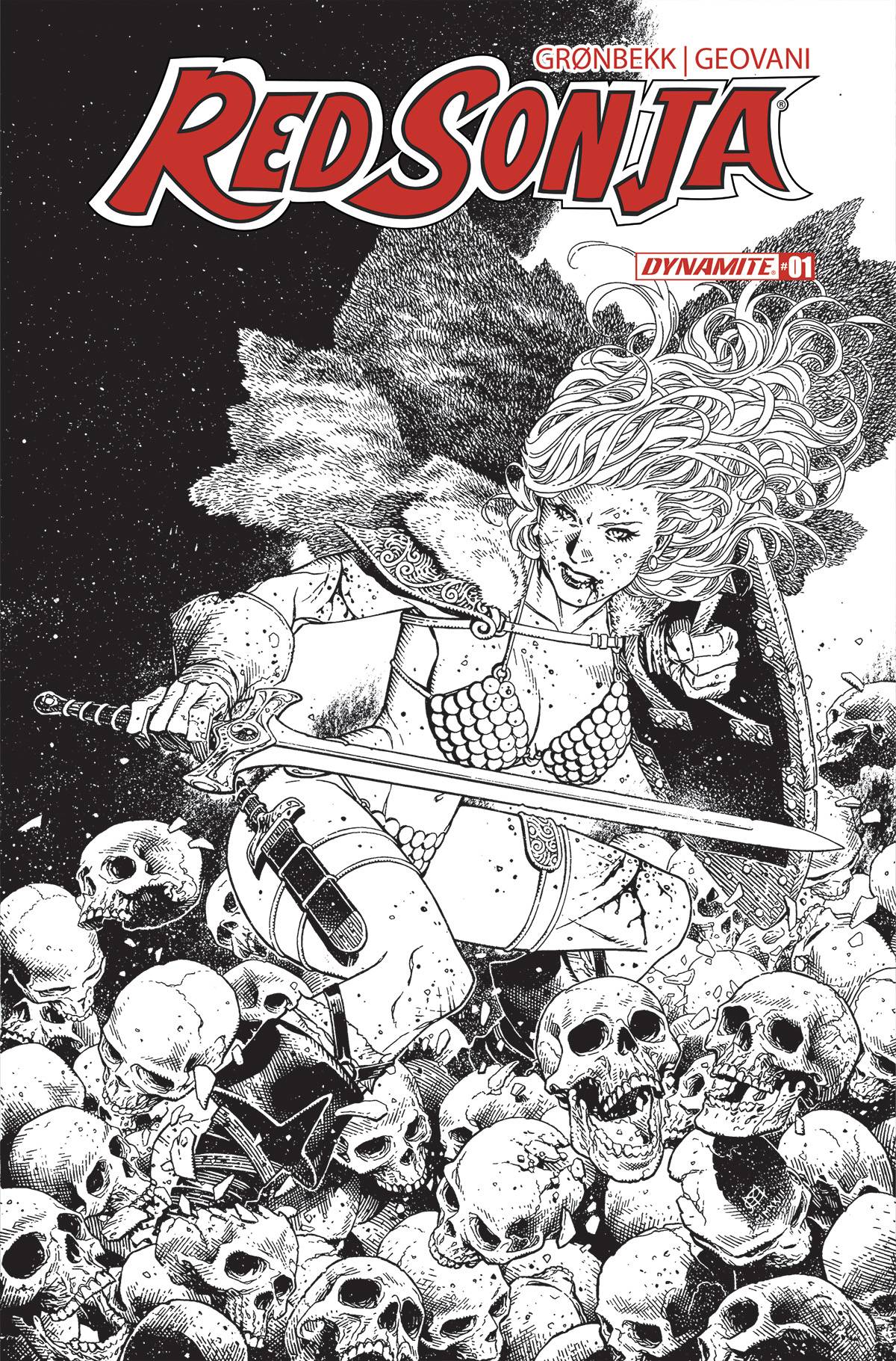 Red Sonja #1 Cover T Cheung 1:20 Line Art Variant Comic Book - Image 2