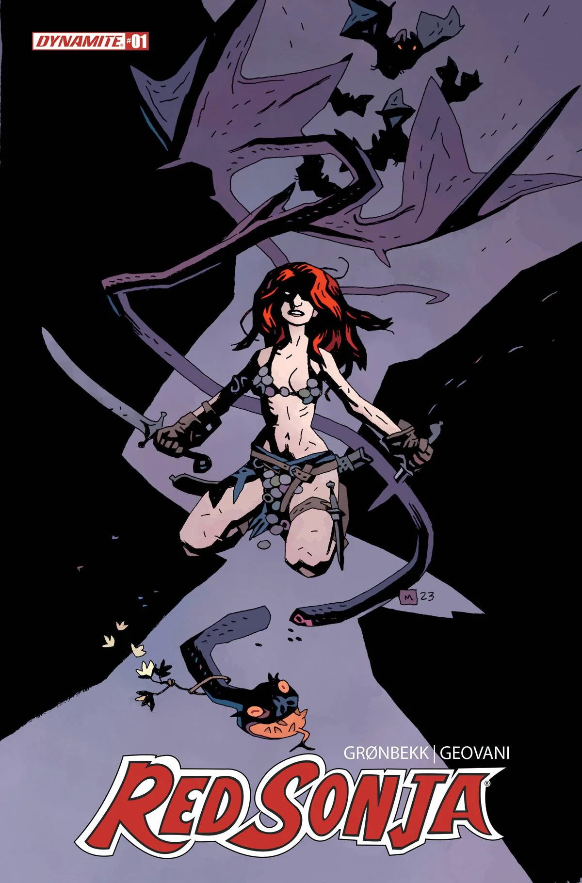 Red Sonja #1 Cover ZH Mignola 1:100 Virgin Foil Edition Variant Comic Book - Image 2